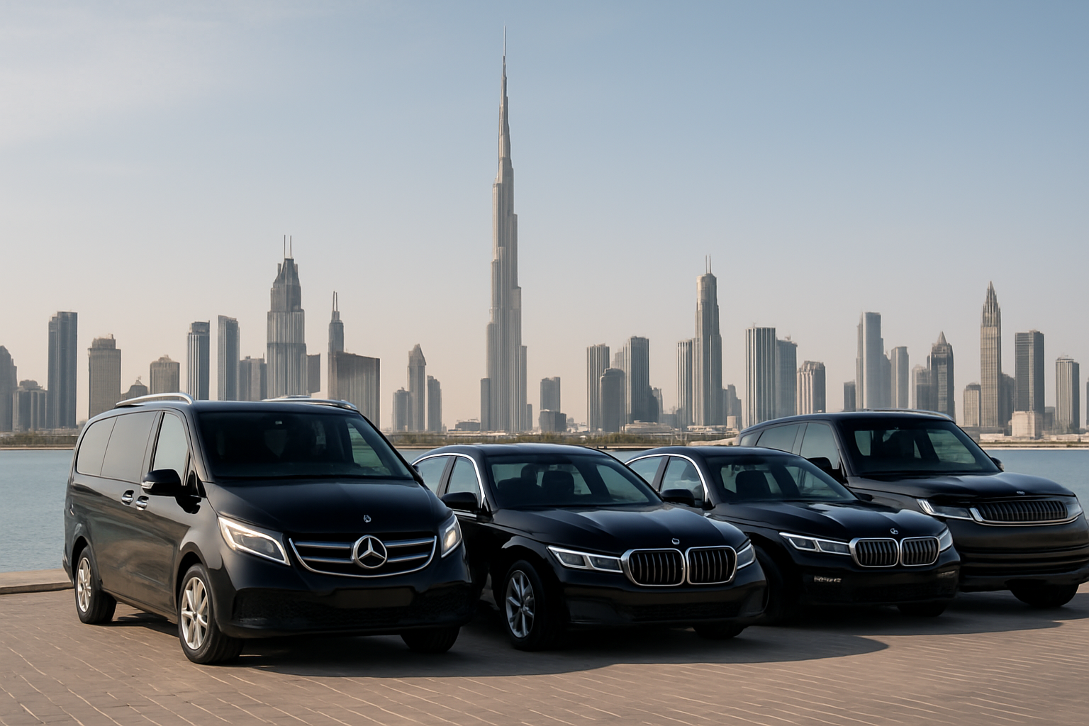 Luxury vehicles available for travel in Dubai